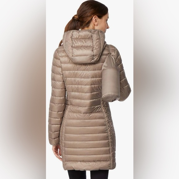 32 Degrees Ultra-Light Down Long Jacket, Tan/Light Brown, Size S, EUC - Picture 3 of 11